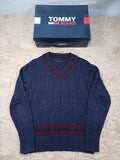 Pull marine Torsadé - Tommy Hilfiger - Taille M