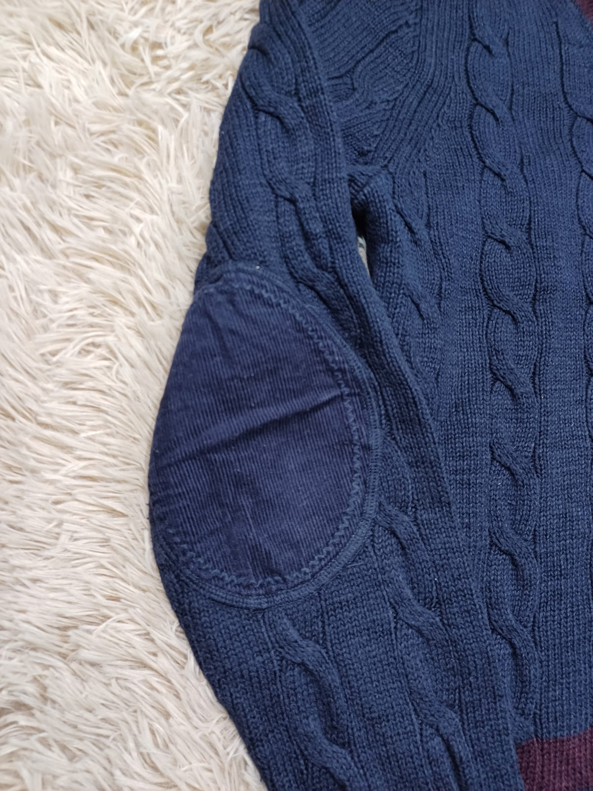 Pull marine Torsadé - Tommy Hilfiger - Taille M