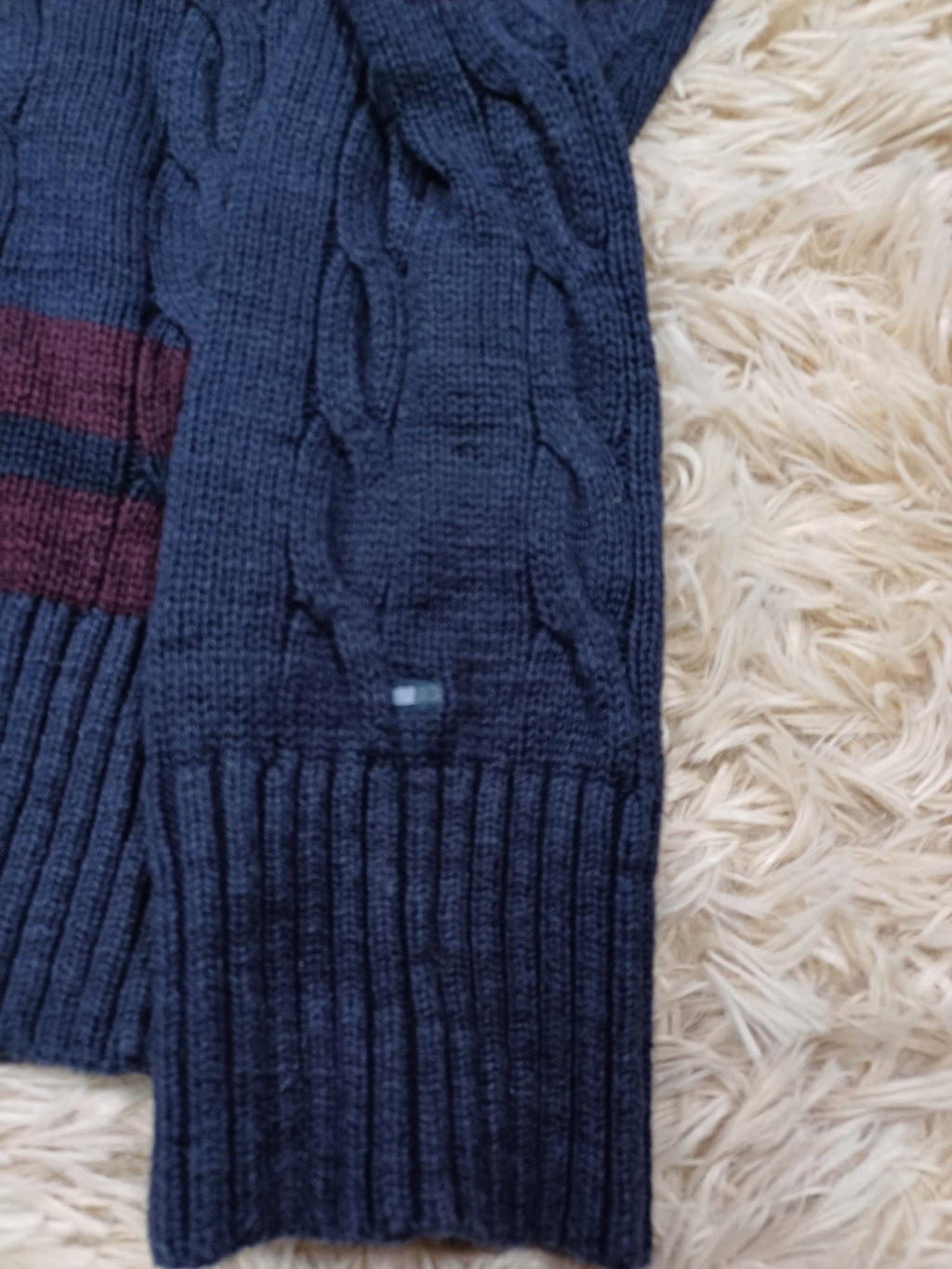 Pull marine Torsadé - Tommy Hilfiger - Taille M
