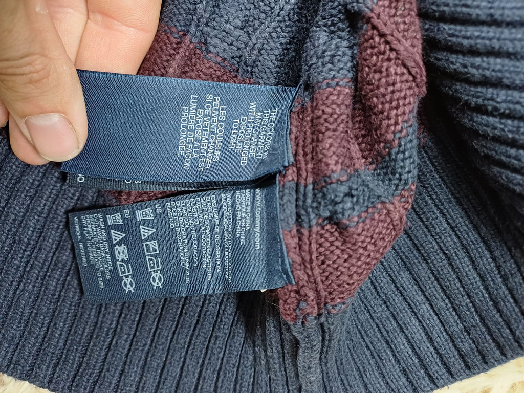 Pull marine Torsadé - Tommy Hilfiger - Taille M