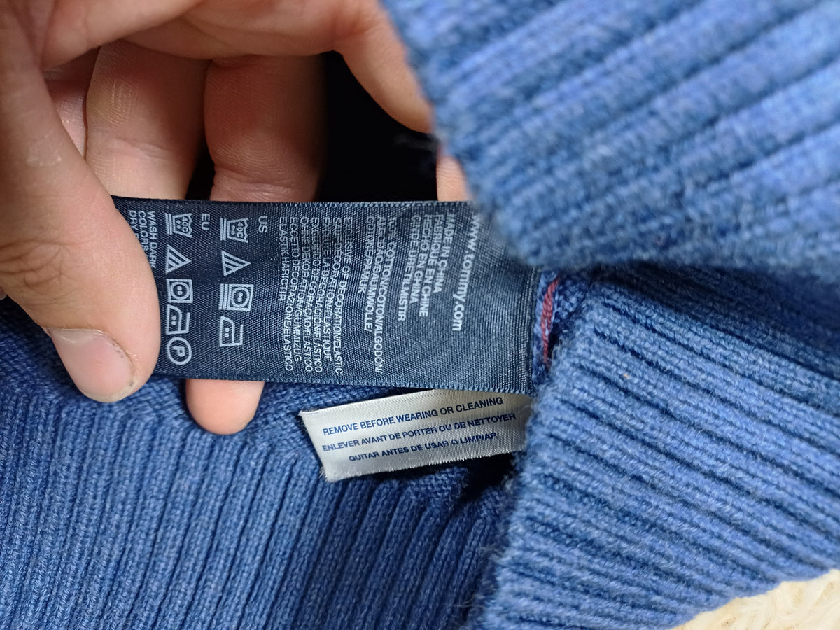 Pull Bleu rayé Bordeau - Tommy Hilfiger - Taille S