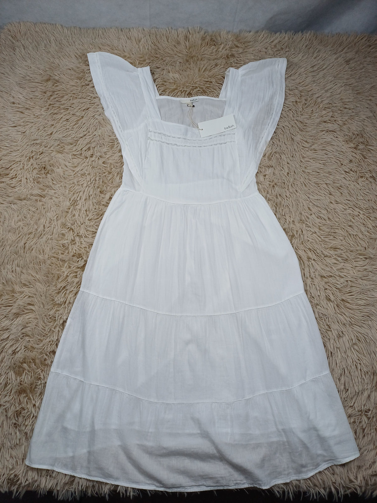 Robe blanche ba&sh en coton ba&sh