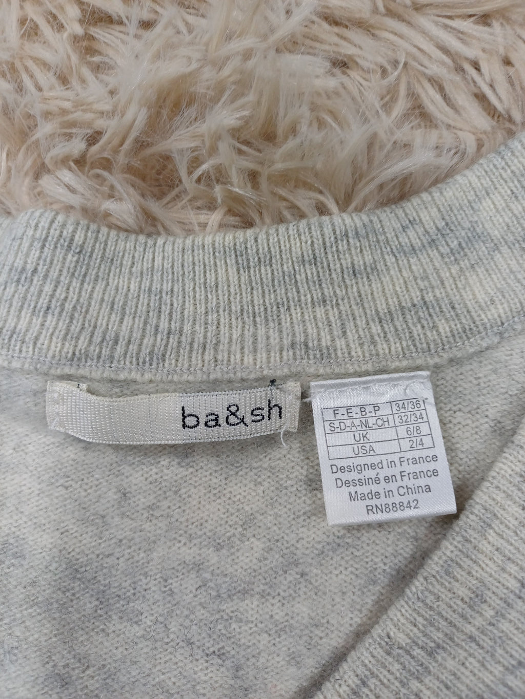 Haut en cachemire ba&sh gris clair – avec défaut - S ba&sh