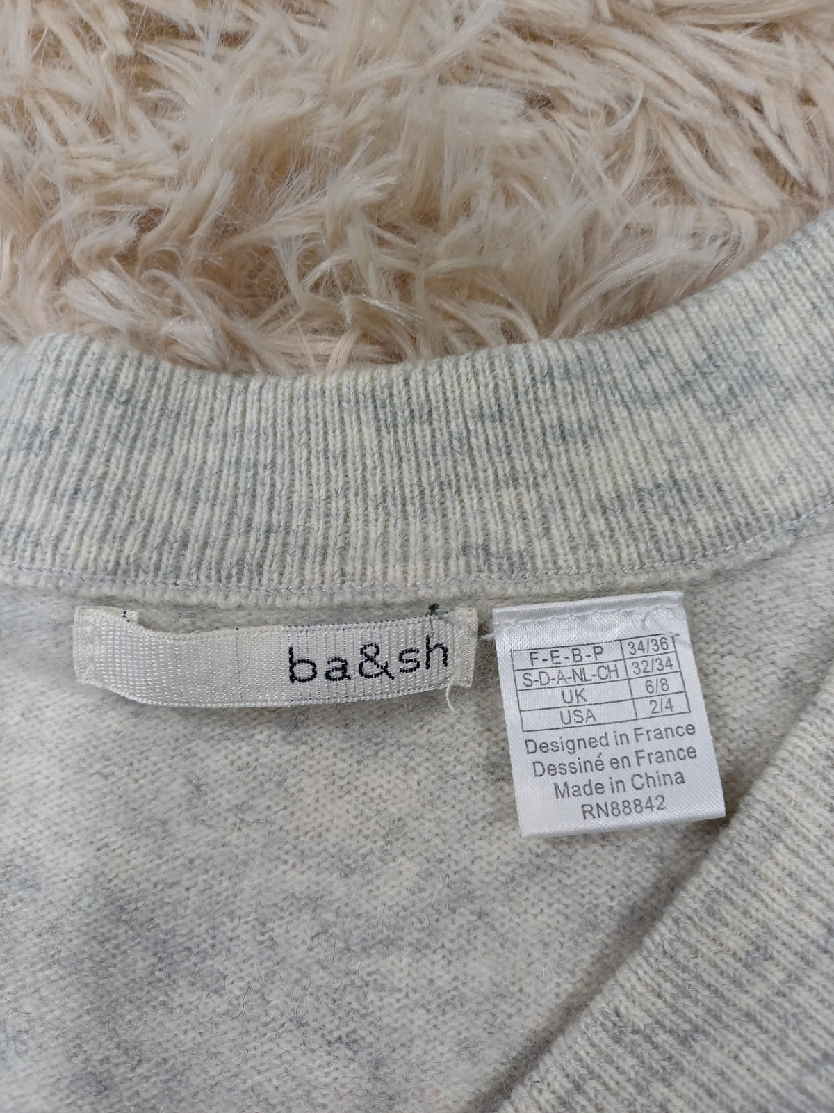 Haut en cachemire ba&sh gris clair – avec défaut - S ba&sh