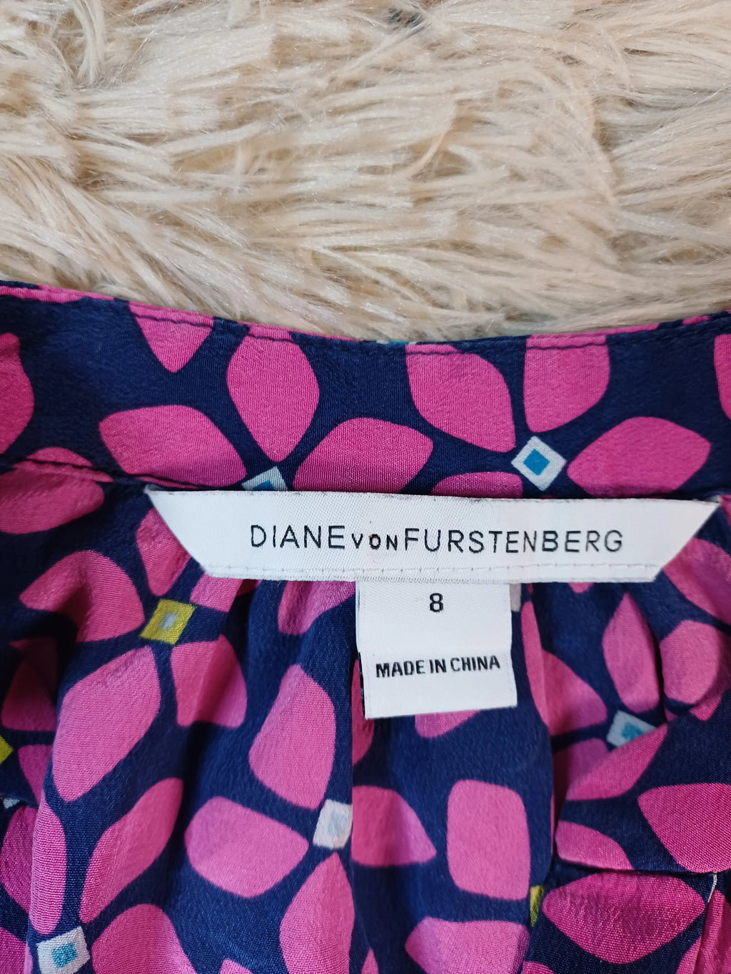 Robe Diane von Furstenberg rose — Taille 8 Diane von Furstenberg