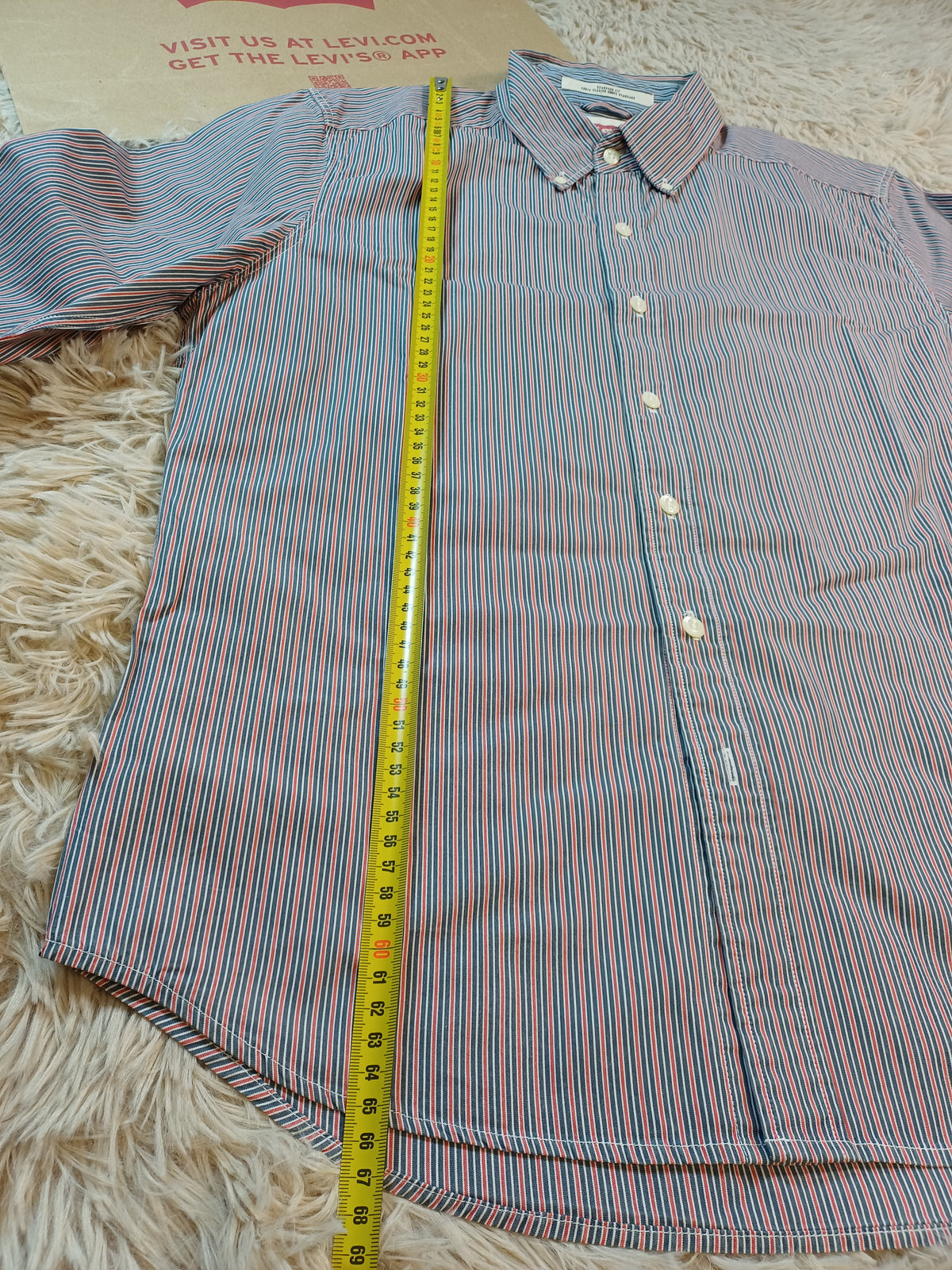 Chemise Levi's rayée bleu, blanc et rouge – Taille S