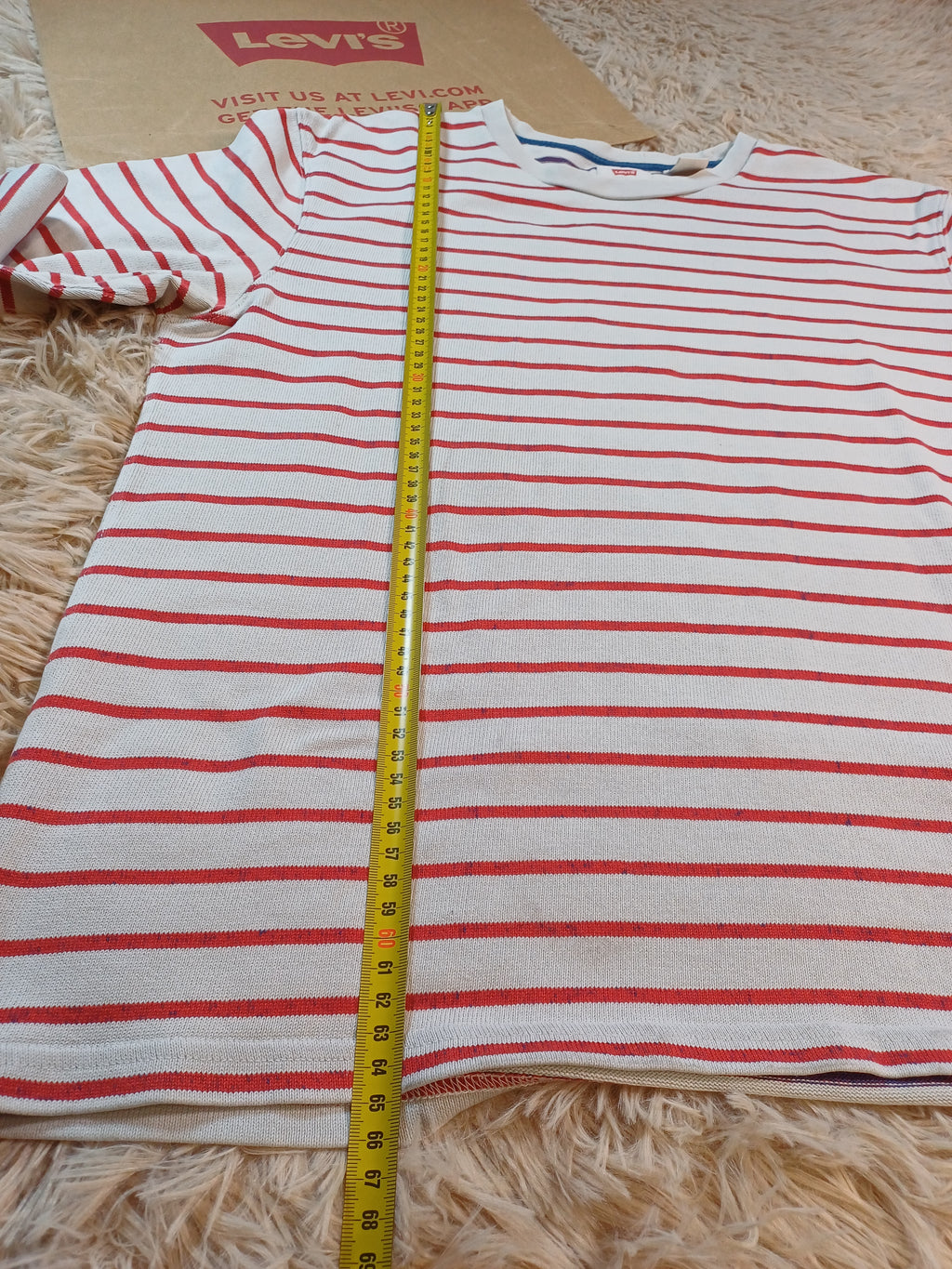 Sweat Levi's rayé rouge et blanc – Taille M