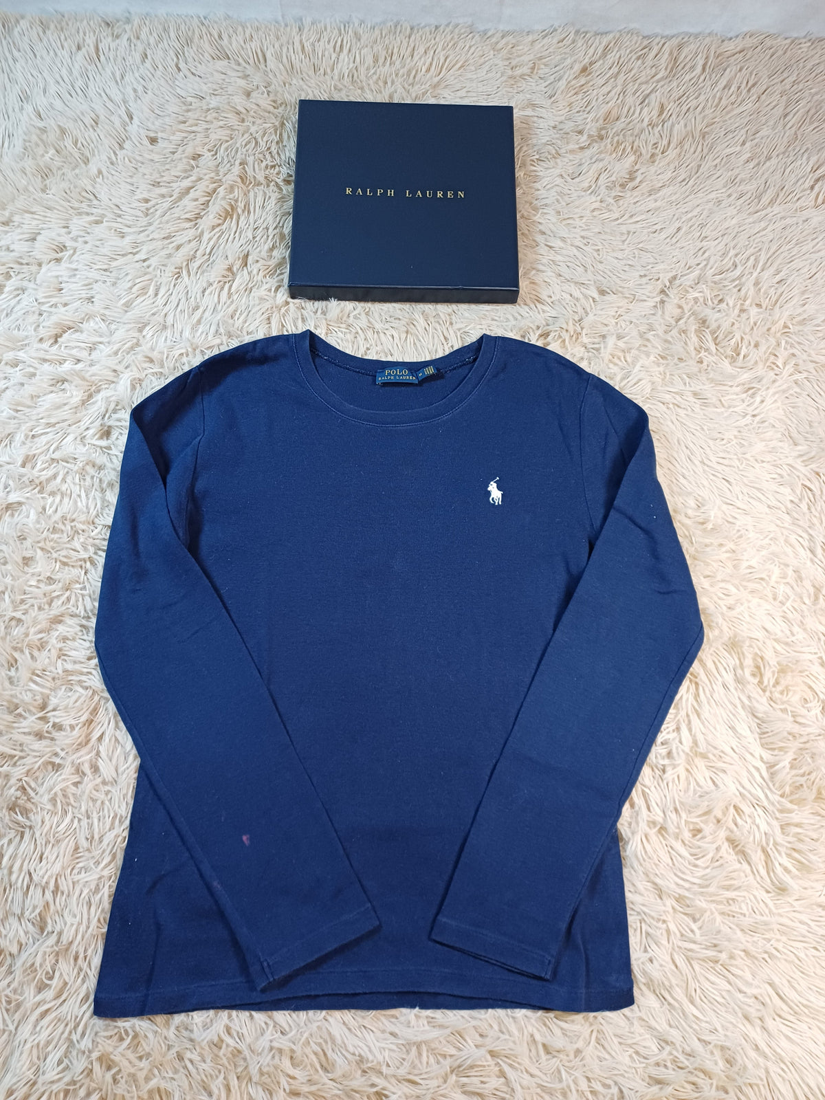 Polo Ralph Lauren T-shirt manches longues bleu marine – Taille M Polo Ralph Lauren