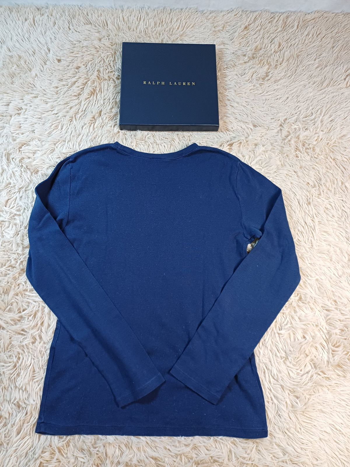 Polo Ralph Lauren T-shirt manches longues bleu marine – Taille M Polo Ralph Lauren
