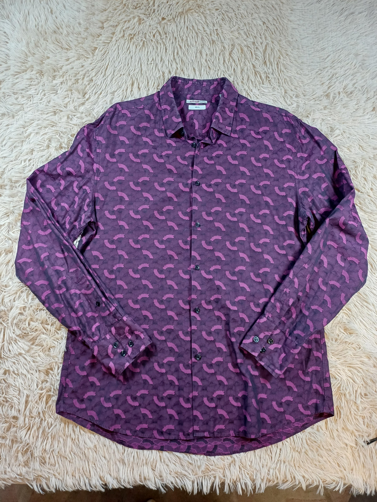 Chemise KENZO homme violette à motif - Taille 42