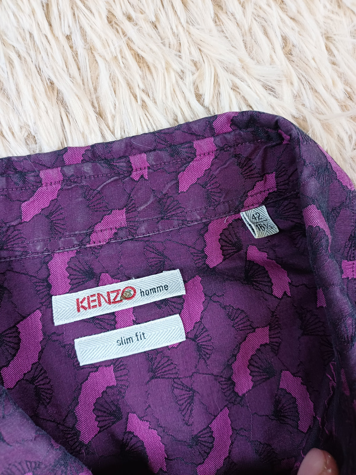 Chemise KENZO homme violette à motif - Taille 42