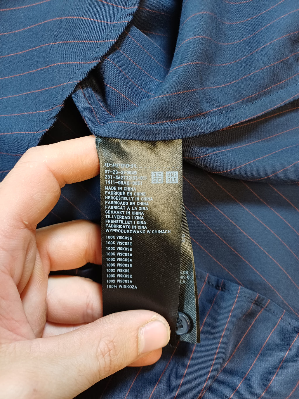 Chemisette Uniqlo en viscose rayée bleue – Taille S