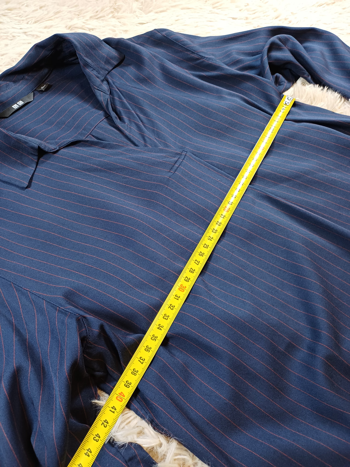 Chemisette Uniqlo en viscose rayée bleue – Taille S