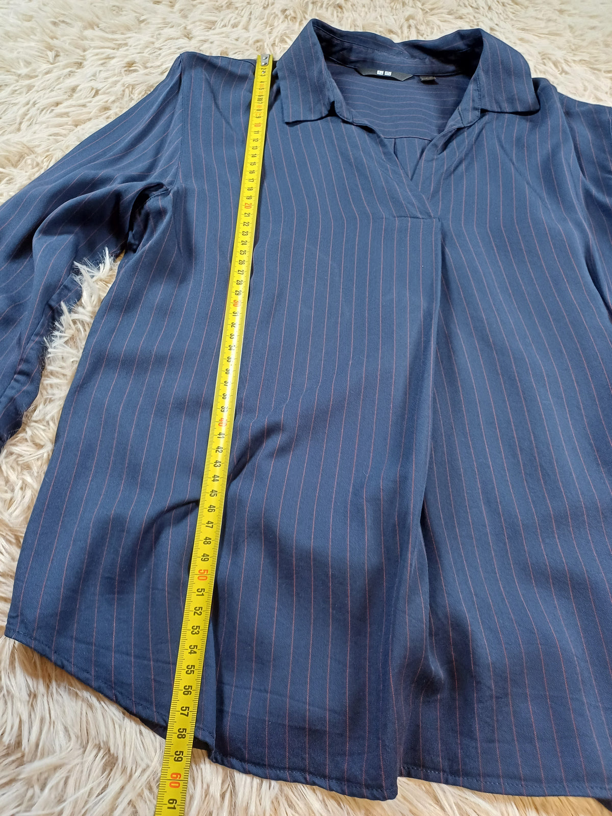Chemisette Uniqlo en viscose rayée bleue – Taille S