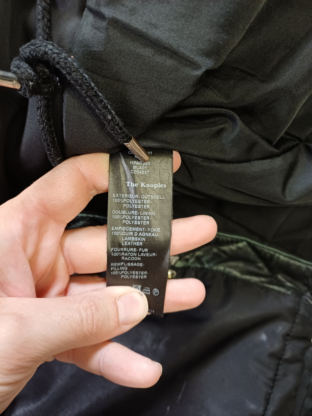 Manteau The Kooples noir à capuche – Taille S