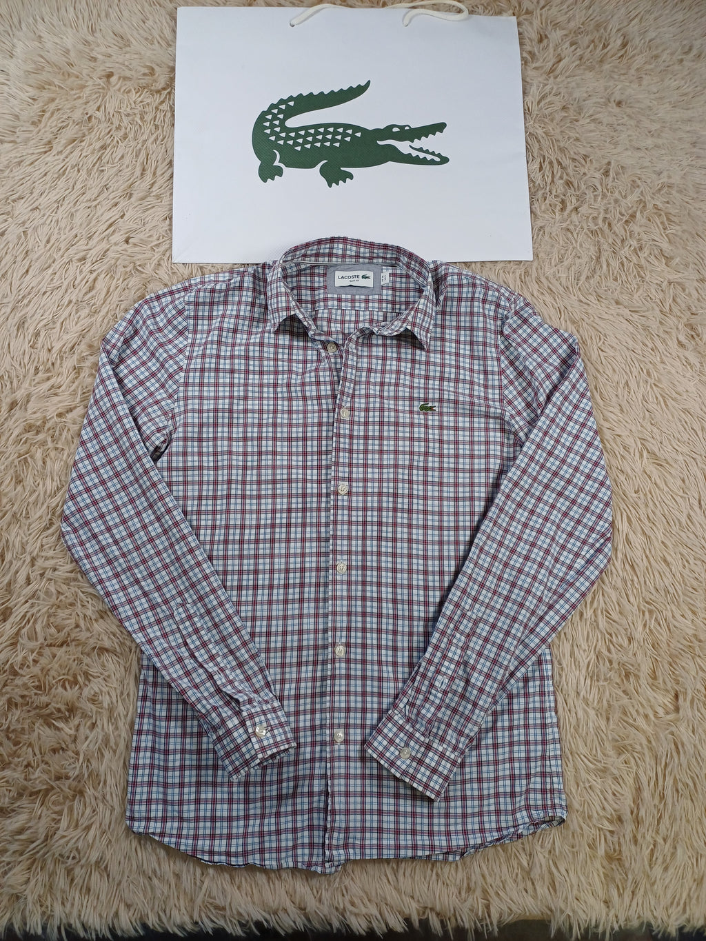 Chemise Lacoste homme à carreaux - Taille M Francais