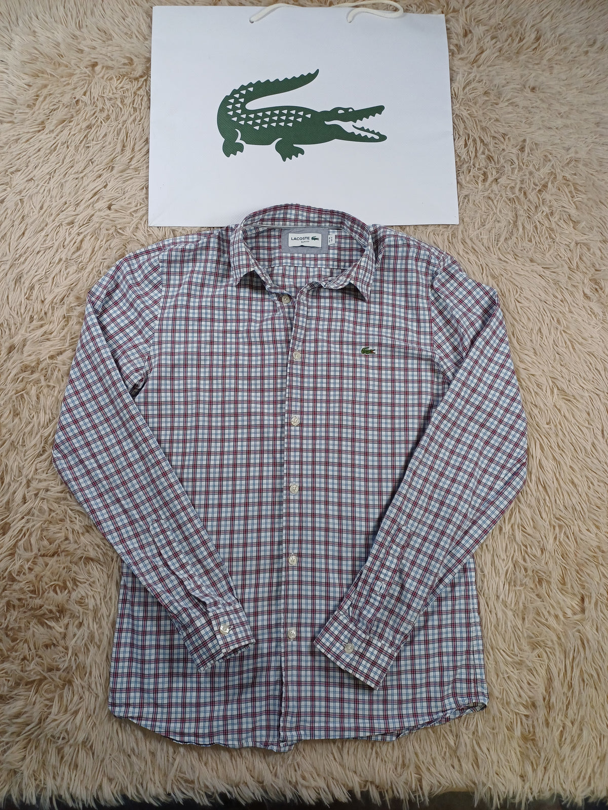 Chemise Lacoste homme à carreaux - Taille M Francais