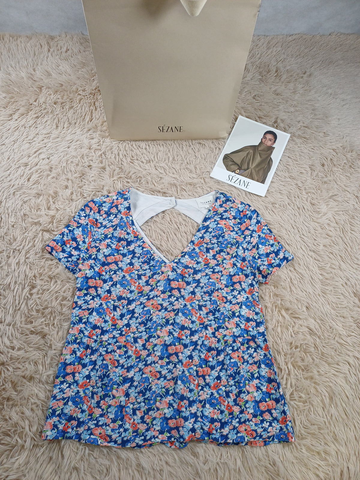 Haut Sézane floral bleu – Taille 34
