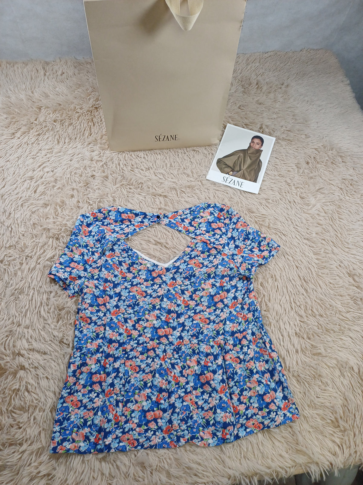 Haut Sézane floral bleu – Taille 34