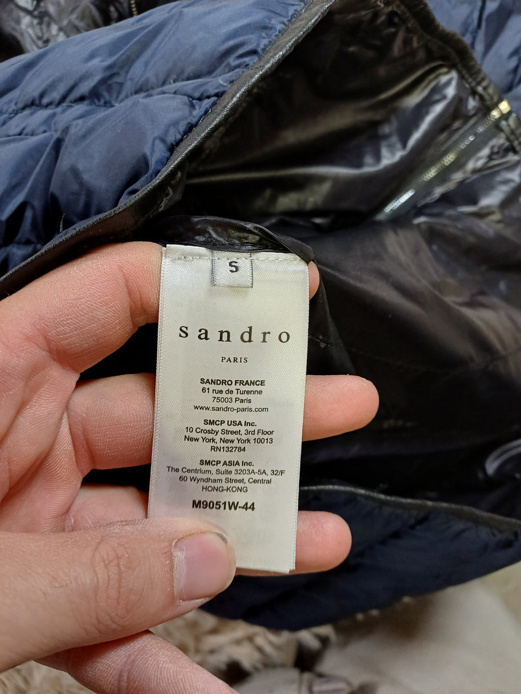 Doudoune légère Sandro bleu marine – Taille 1