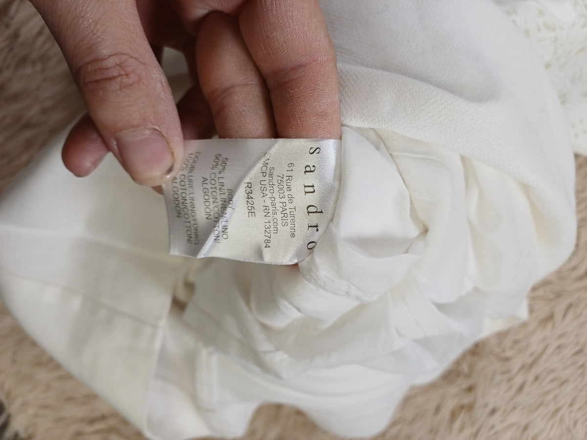 Robe Sandro blanche en dentelle – Taille 40