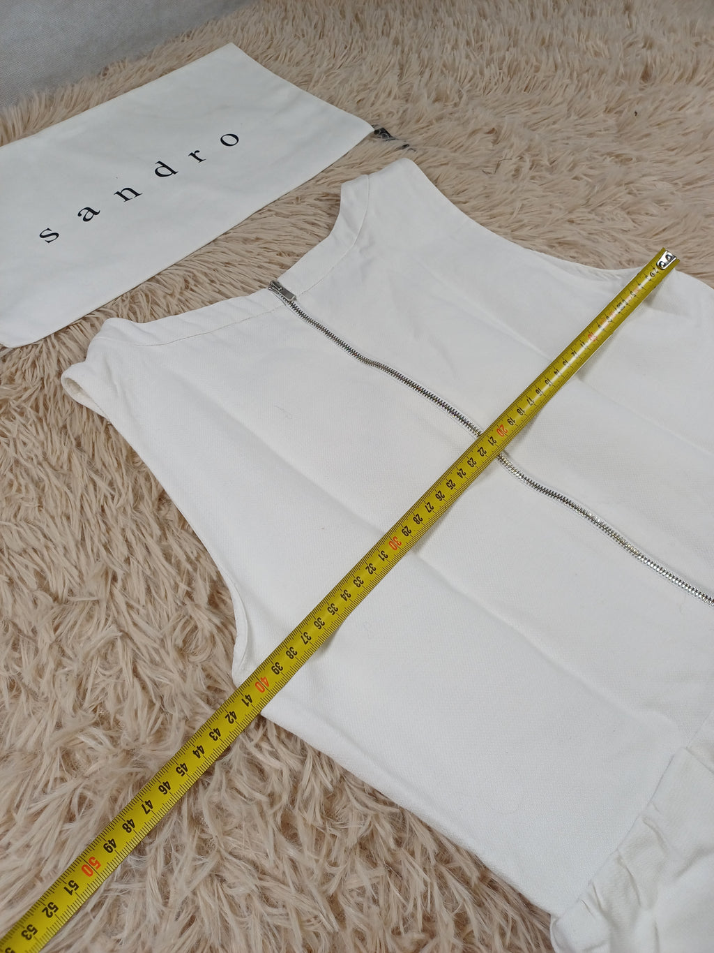 Robe Sandro blanche en dentelle – Taille 40