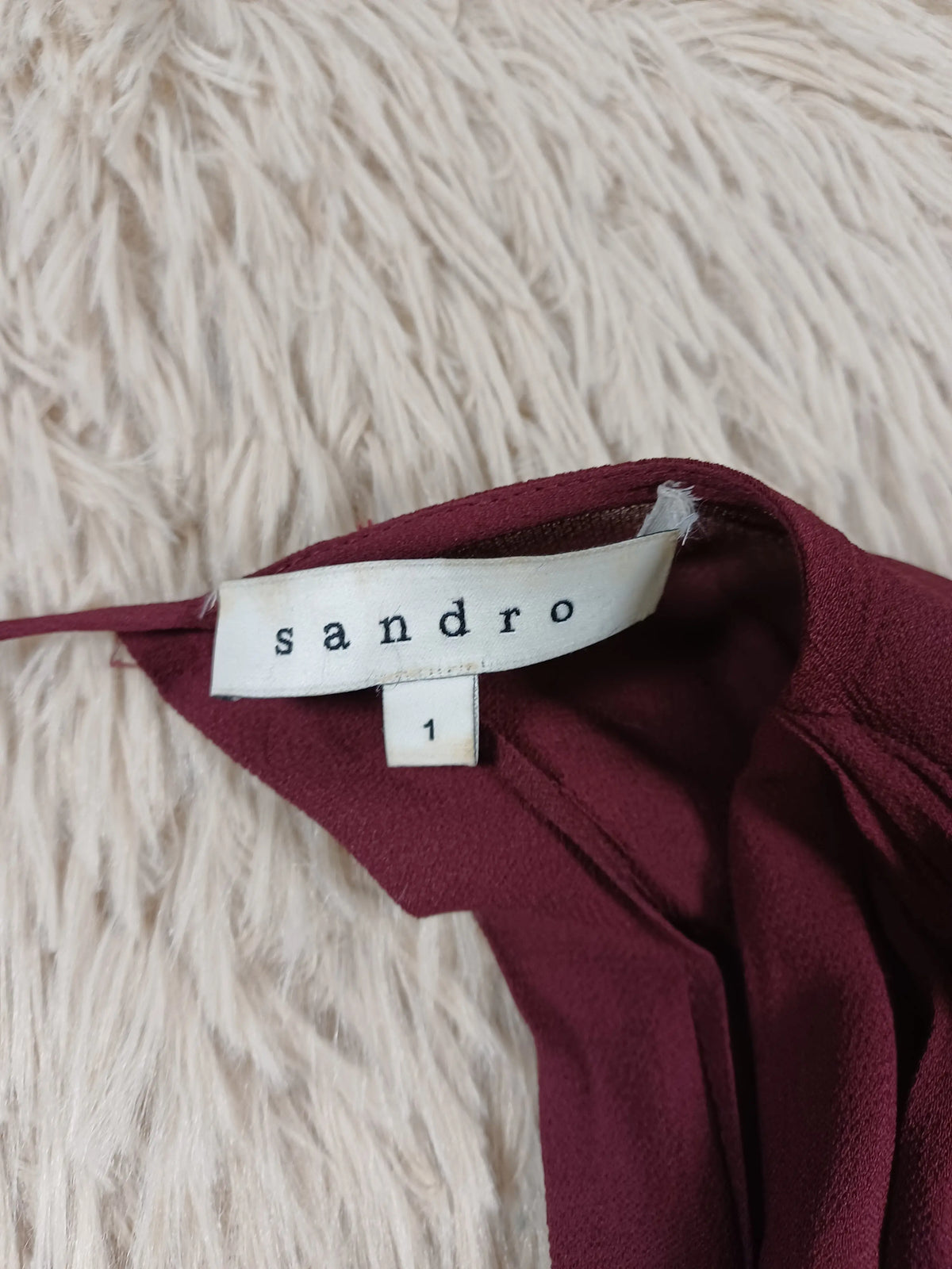 Robe Sandro rouge Bordeau à fermeture devant — Taille 36 Sandro