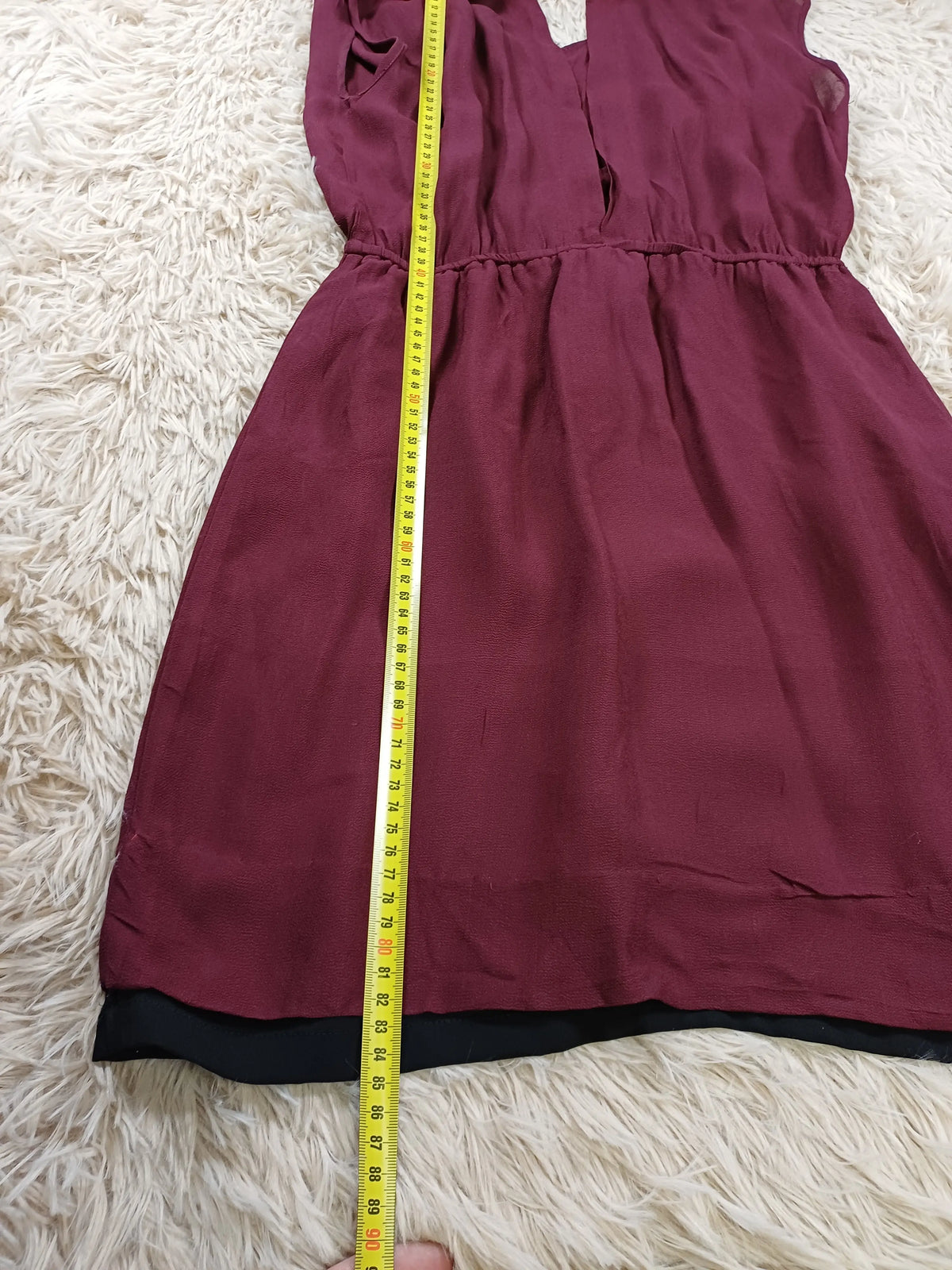 Robe Sandro rouge Bordeau à fermeture devant — Taille 36 Sandro