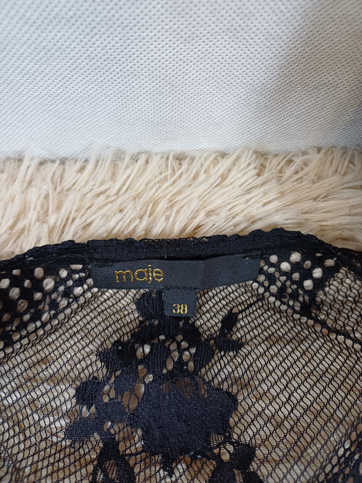 Combinaison noire Maje avec dentelle - Taille M Maje