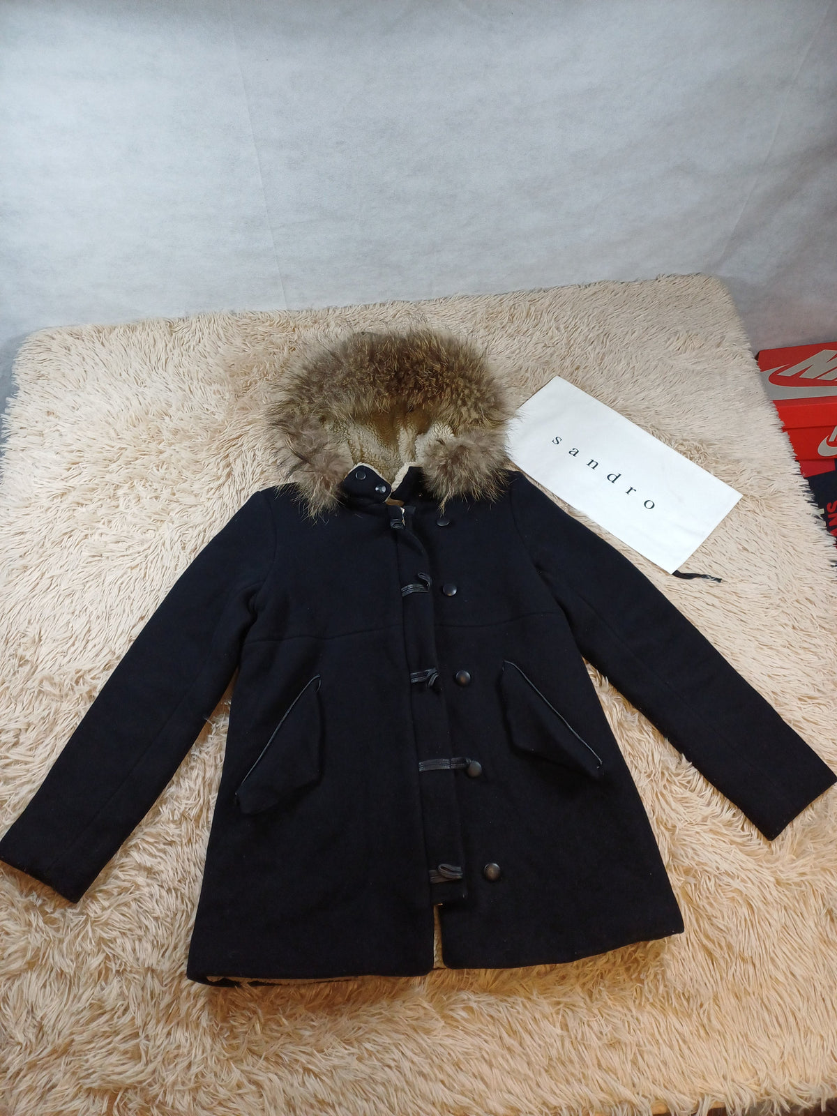 Manteau Sandro à fausse fourrure – taille S Sandro