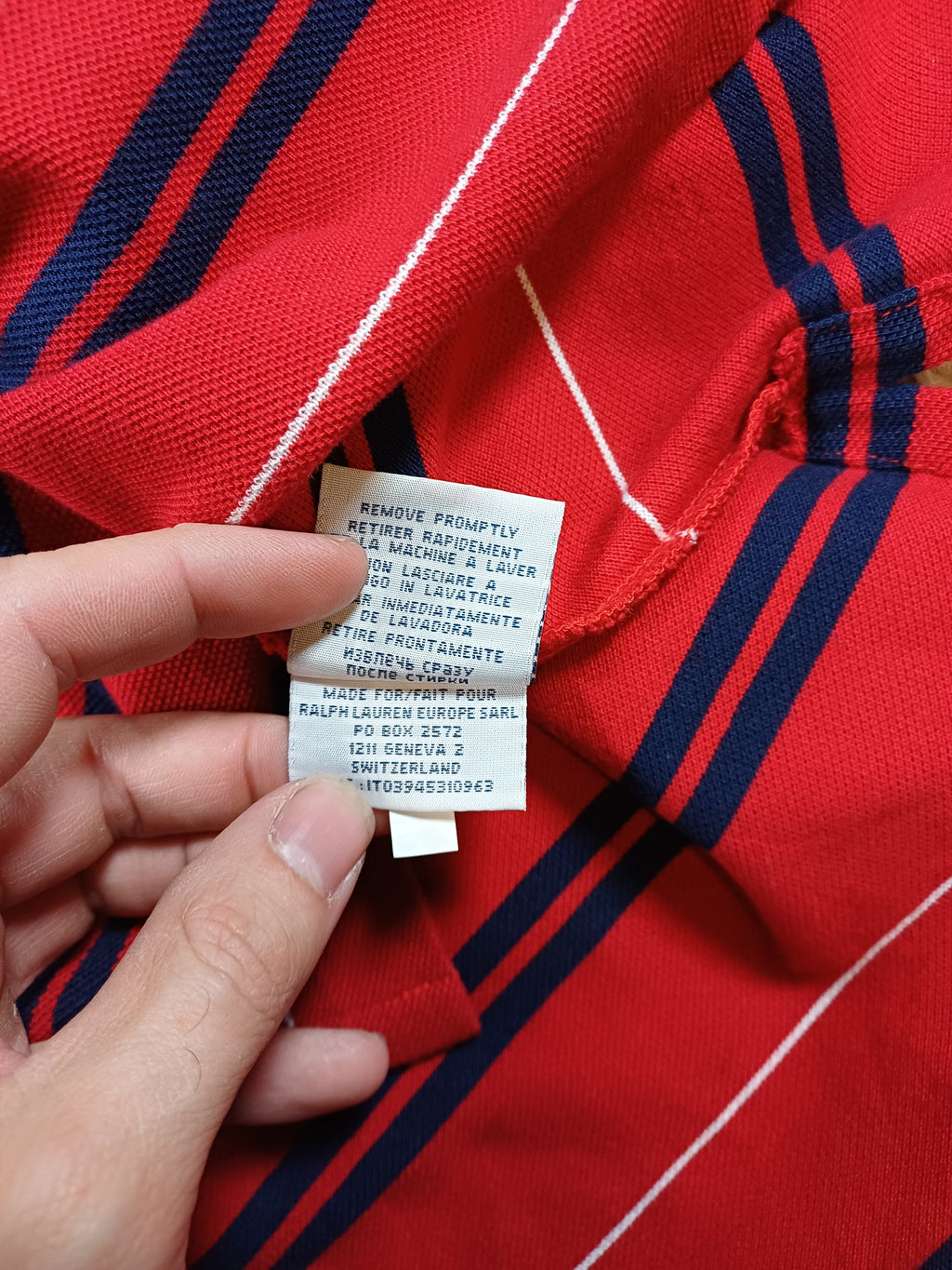 Polo rouge rayé Ralph Lauren – taille S Ralph Lauren