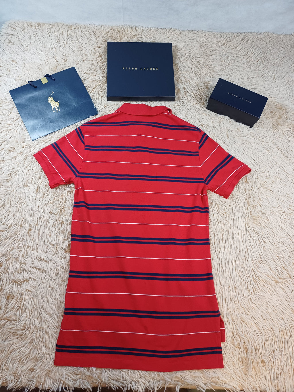 Polo rouge rayé Ralph Lauren – taille S Ralph Lauren