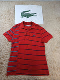 Polo rouge rayé Lacoste – taille 3 (S) Lacoste