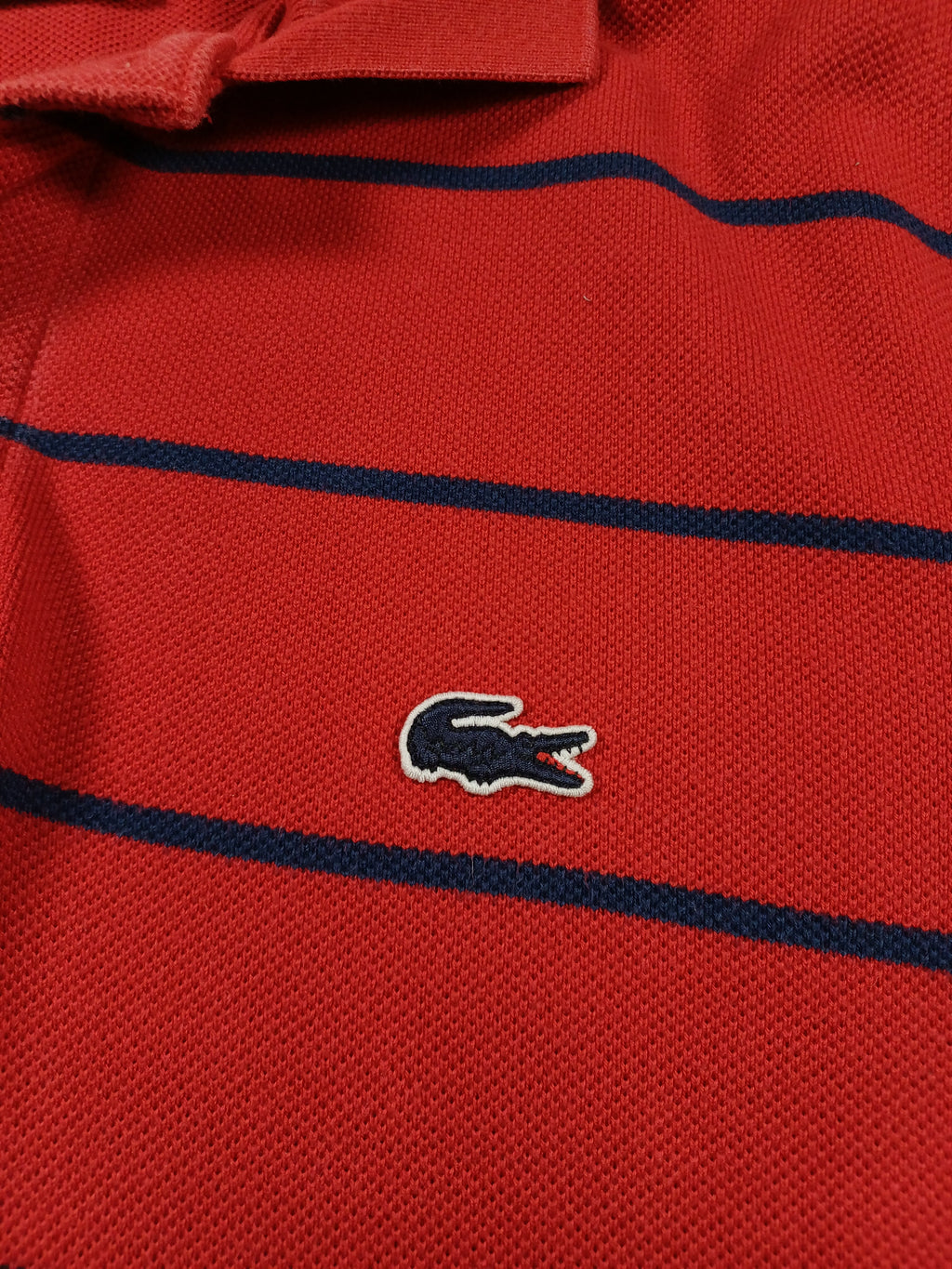 Polo rouge rayé Lacoste – taille 3 (S) Lacoste
