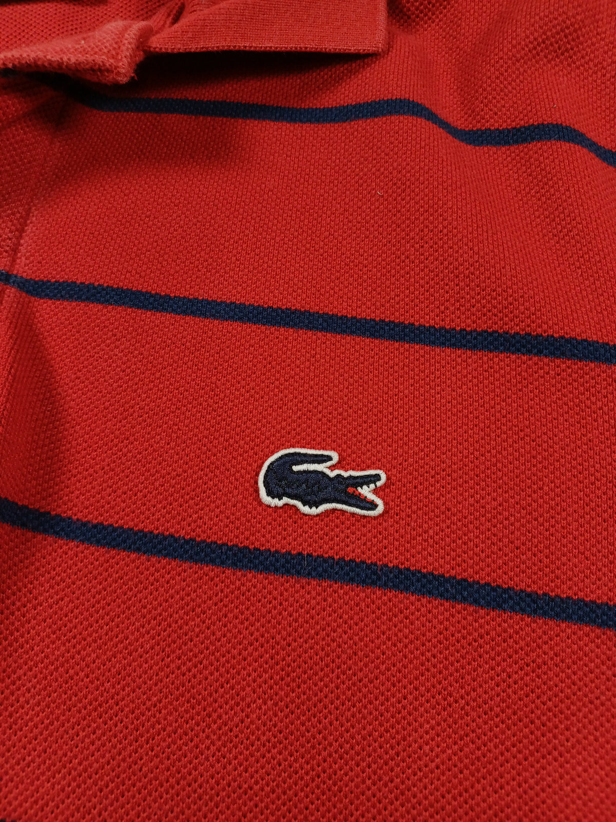 Polo rouge rayé Lacoste – taille 3 (S) Lacoste