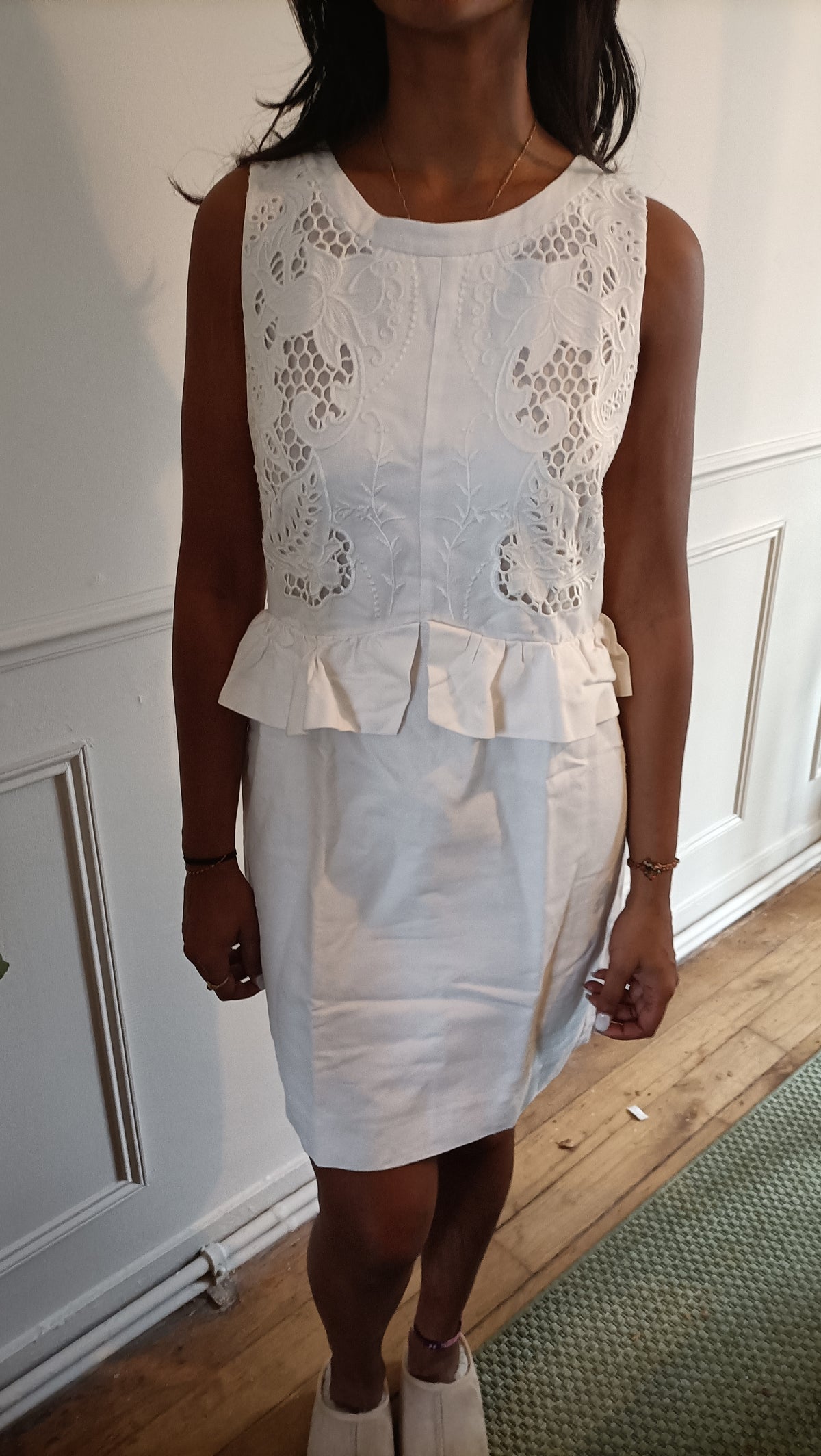 Robe Sandro blanche en dentelle – Taille 40