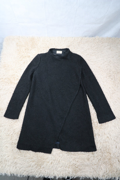 Cardigan manteau noir ba&sh en laine texturée - M ba&sh