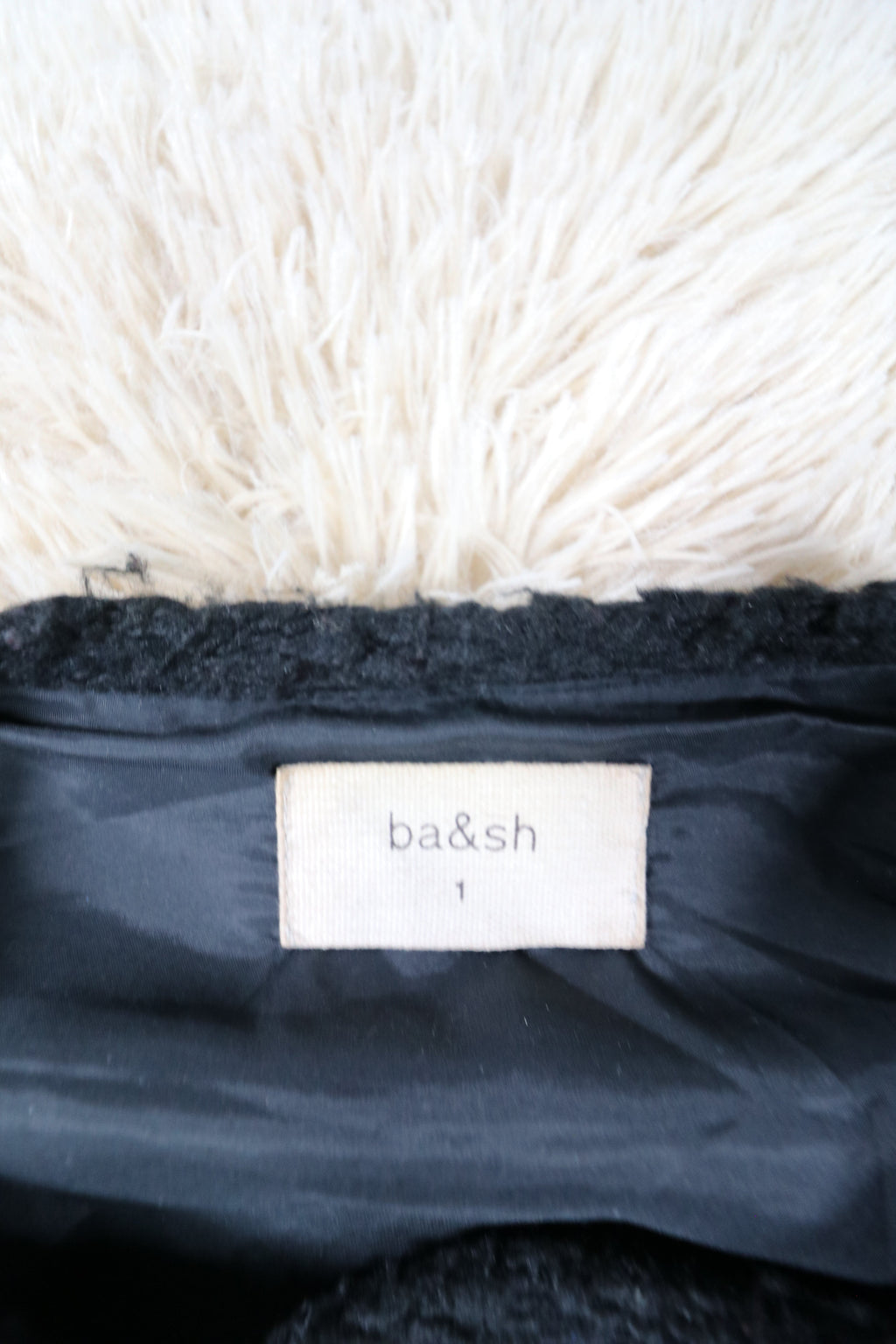 Cardigan manteau noir ba&sh en laine texturée - M ba&sh