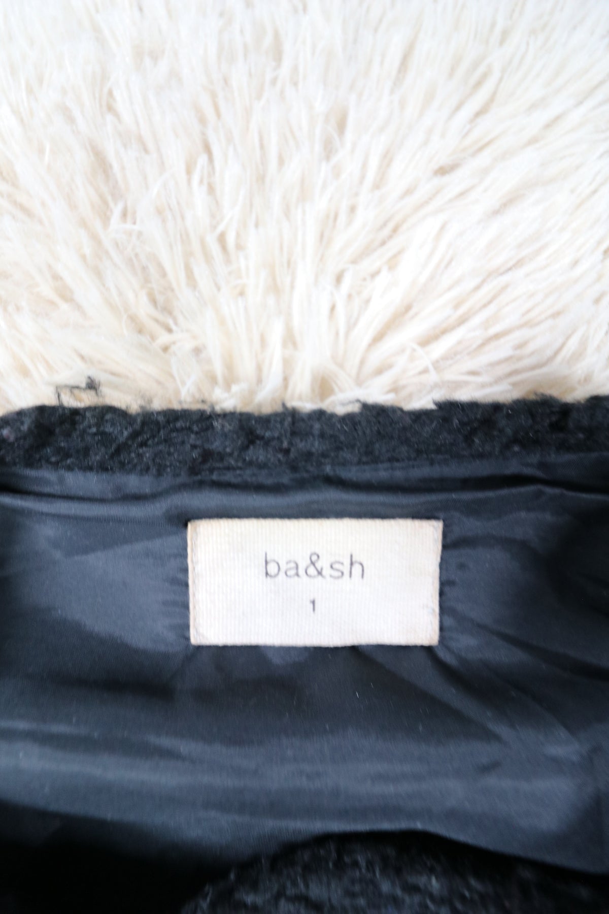 Cardigan manteau noir ba&sh en laine texturée - M ba&sh