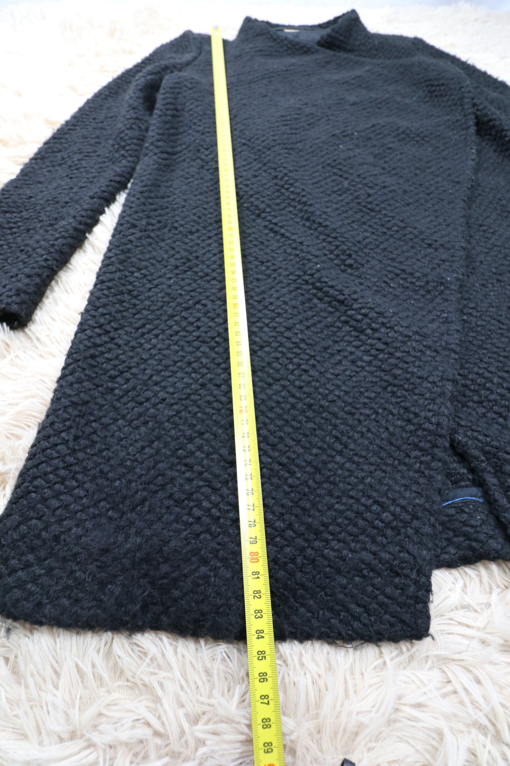 Cardigan manteau noir ba&sh en laine texturée - M ba&sh