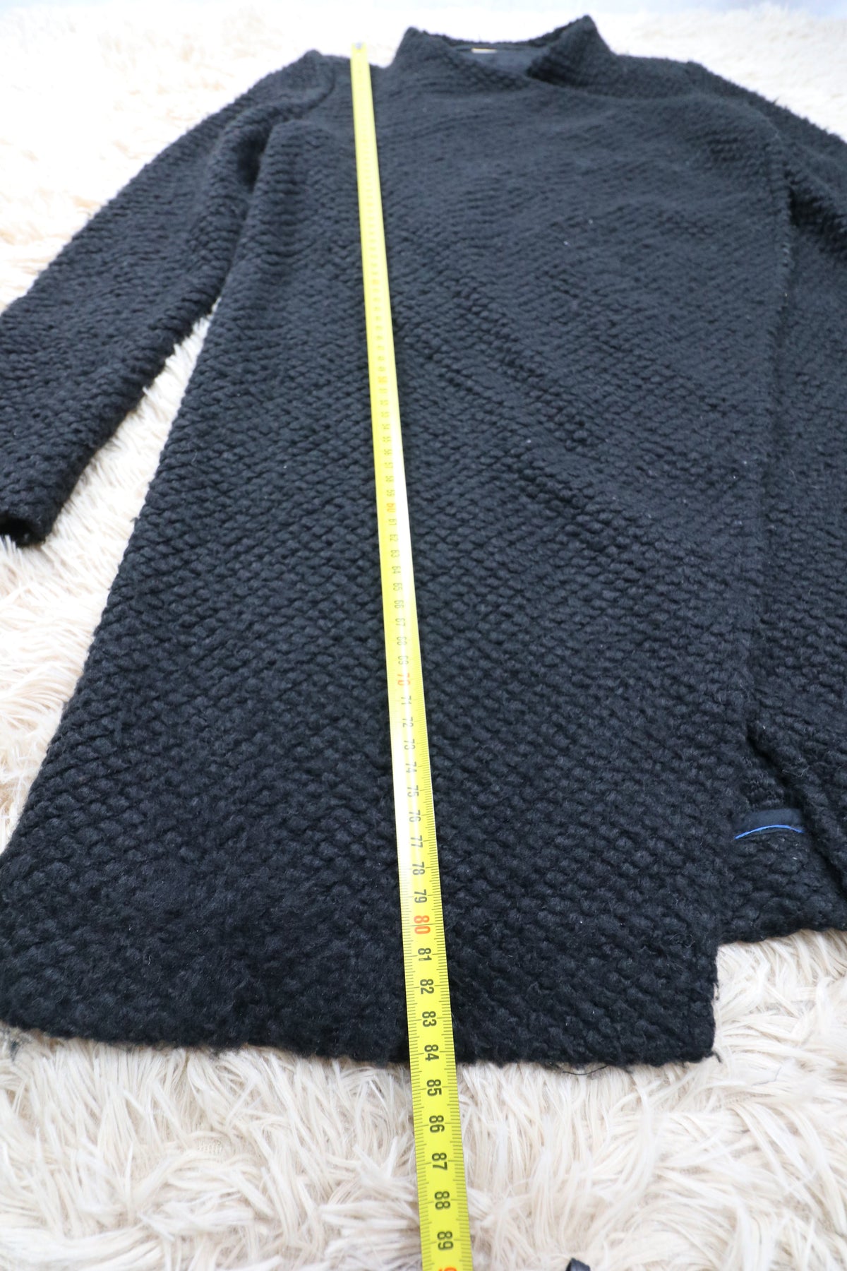 Cardigan manteau noir ba&sh en laine texturée - M ba&sh