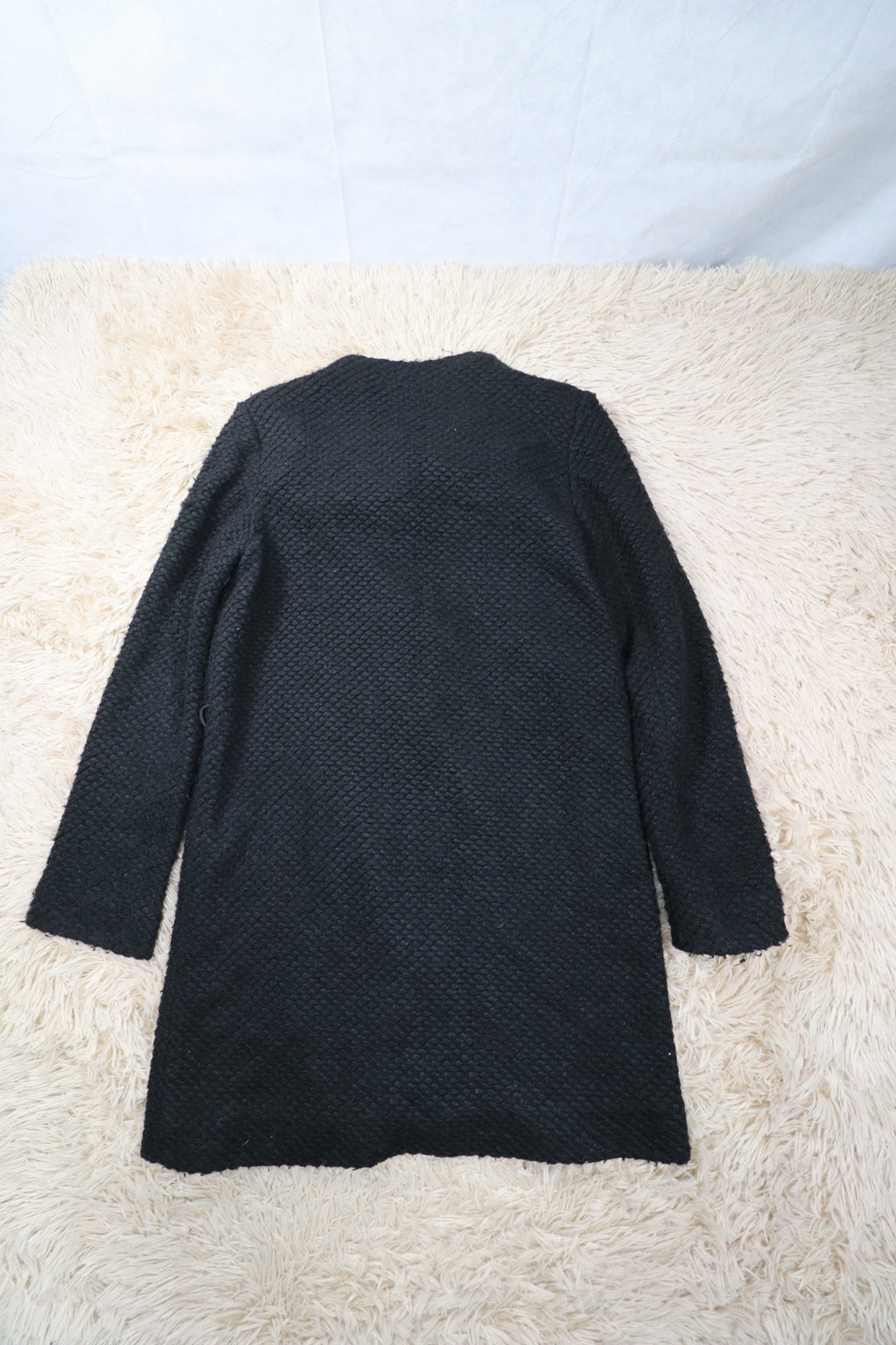 Cardigan manteau noir ba&sh en laine texturée - M ba&sh