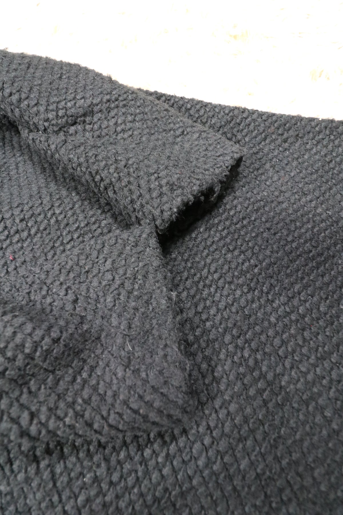 Cardigan manteau noir ba&sh en laine texturée - M ba&sh